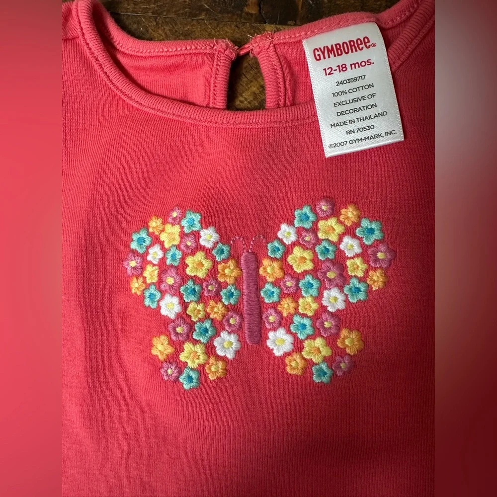 Gymboree 12-18 Months Embroidered Butterfly Long Sleeve‎ Top Shirt
